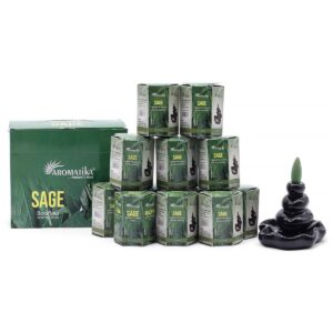 Pack of 10 Masala Backflow Incense - Sage