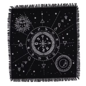 Esoteric Fringed Altar Cloth - Moon & Sun Chart