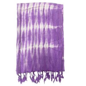 Boho Java Art Stole/Scarf - Lavender Stripes & Motiff - 62x200cm