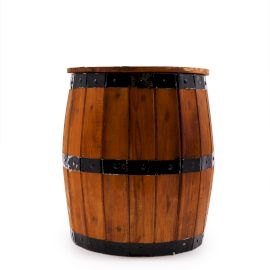 Beer Barrel Stool & Parasol Stand – Natural Wood 38 x 32 cm