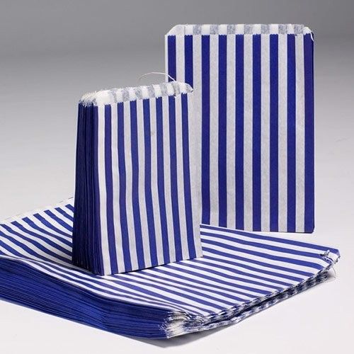10X14" Candy Stripe Bags - BLUE