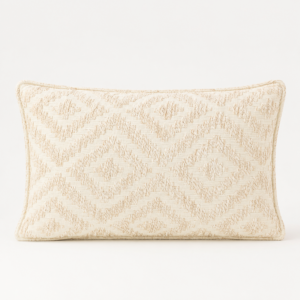 Classic Cushion Cover - Neutral Geo Creme - 30x50cm - Lumber Style