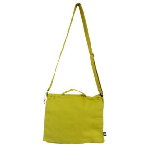 Cotton Canvas Laptop Messenger Bag - Mustard