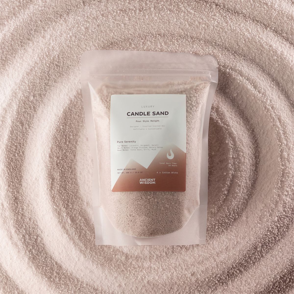 Fragranced Candle Sand - Latte Beige - Pure Serenity - 300g