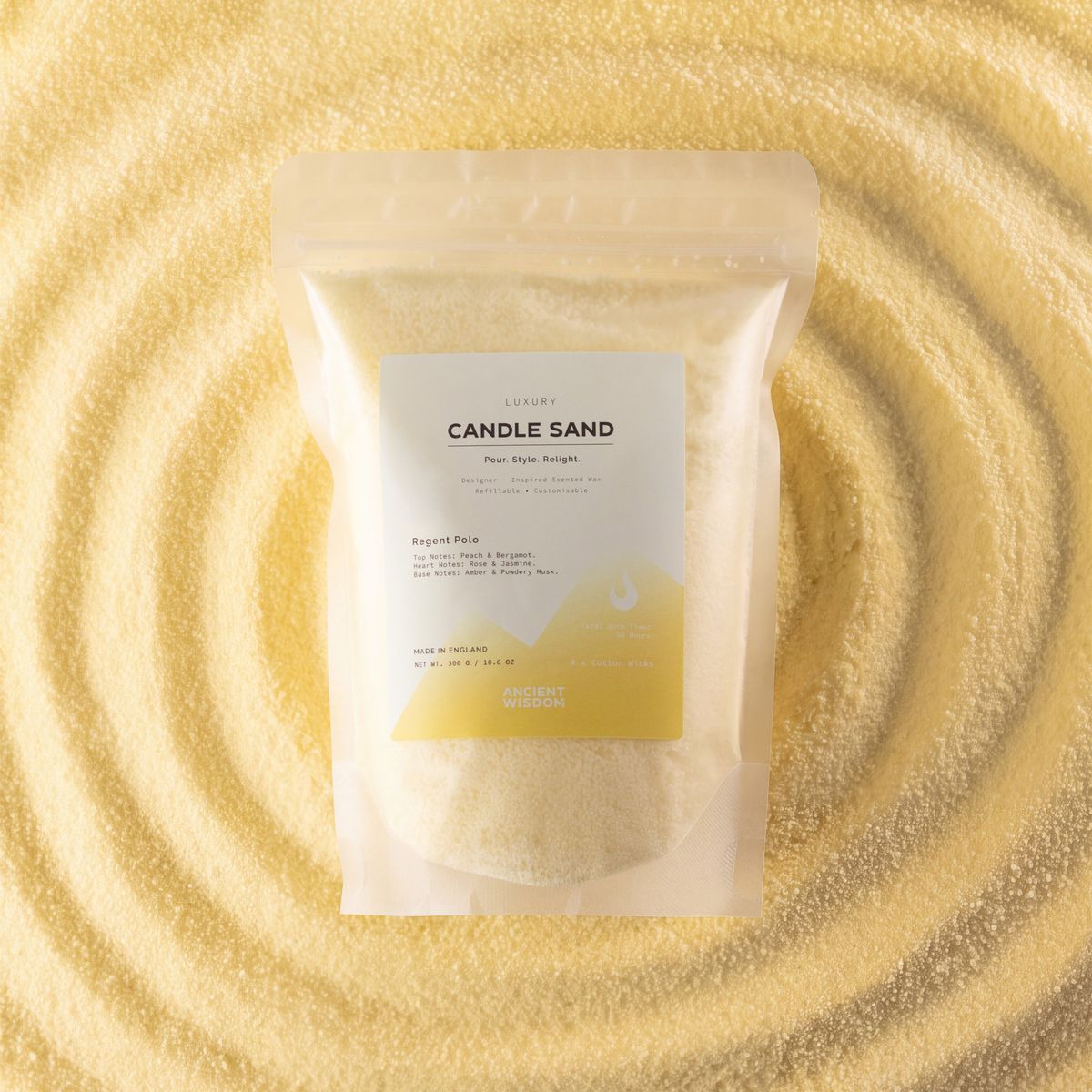 Fragranced Candle Sand - Cream - Regent Polo - 300g