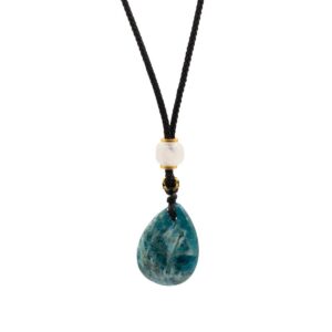 Cord Necklace Gemstone Pendant - Howlite Teardrop