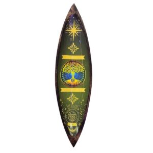 Enamel Incense Bowl - Mango Wood - Tree of Life