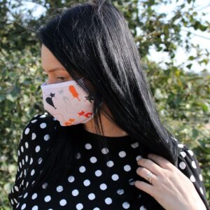 Reusable Fashion Face Covering - Pink Cats (Adult)