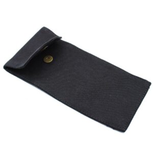 Cotton Pouch for Gemstone Face Rollers – Black (9 × 19 cm)