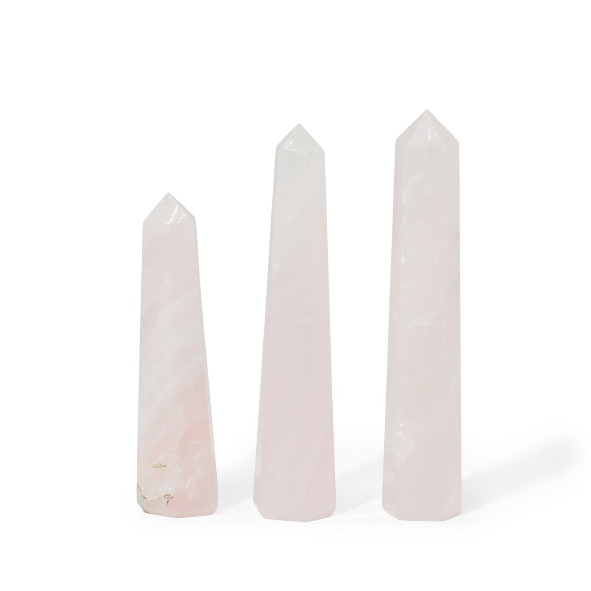 Gemstone Six Face Obelisk Point approx 11cm - Rose Quartz