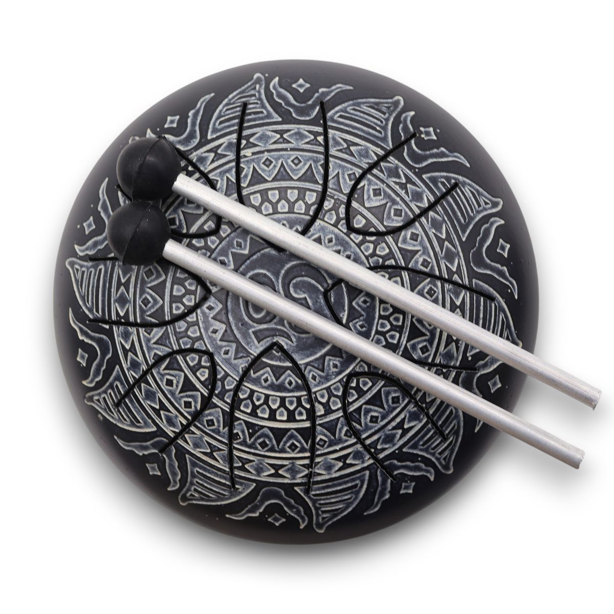 Happy Drum Om Mandala Engraved - 16cm