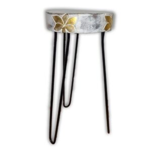 Albasia Wood Plant Stand - Whitewash