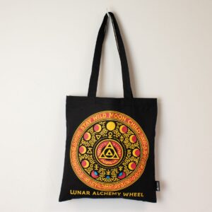 Iconic Classic Tote Bag - Luna Alchemy Wheel - Black 6oz
