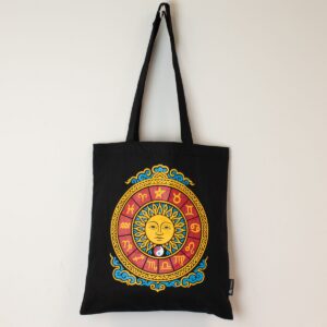 Iconic Classic Tote Bag - Zodiac Sun - Black 6oz