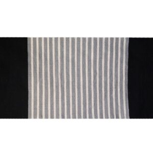 Indian Cotton Rug - 70x170cm - Black / Grey