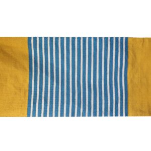 Indian Cotton Rug - 70x170cm - Yellow/ Blue