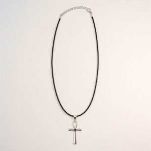 Indian Devotional Pendant - Silver Plated (45cm Cord)- Ankh Symbol of Eternal Life