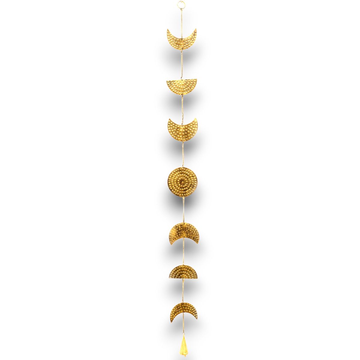 Indian Chimes - Brass Moon Phases Drop with Bell 1m