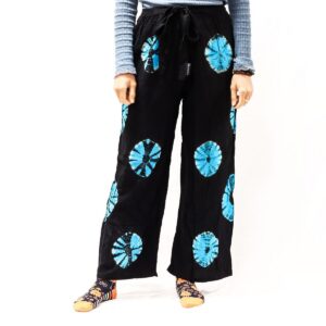Japanese Style Lounge Pants - Black & Blue - L