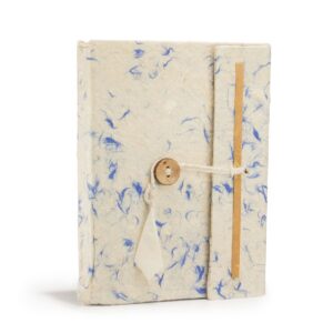 Lokta Mixed Blue Cotton Notebook – Medium (15x12cm) – 45 Leaves