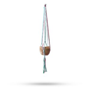 Macrame Pot Holder Classic - Pastal Tones Terrace Med Pot