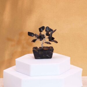 Mini Gemstone Tree On Orgonite Base - Black Agate (15 stones)