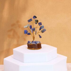 Mini Gemstone Tree On Wood Base - Sodalite (15 stones)