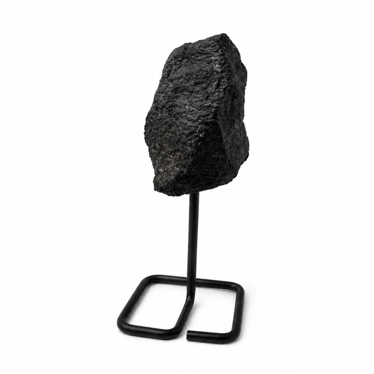 Mineral Specimen on Metal Stand - Black Tourmaline