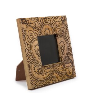 Small Mango Wood Picture Framel (for 10x10cm) 20x20x2cm - Buddha - Black