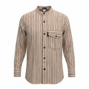 Nomad Sari Grandad Shirt - Brown Beige - Large