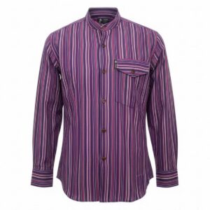 Nomad Sari Grandad Shirt - Black Purple - XL
