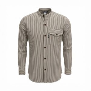 Nomad Sari Grandad Shirt - Grey Stone - Medium