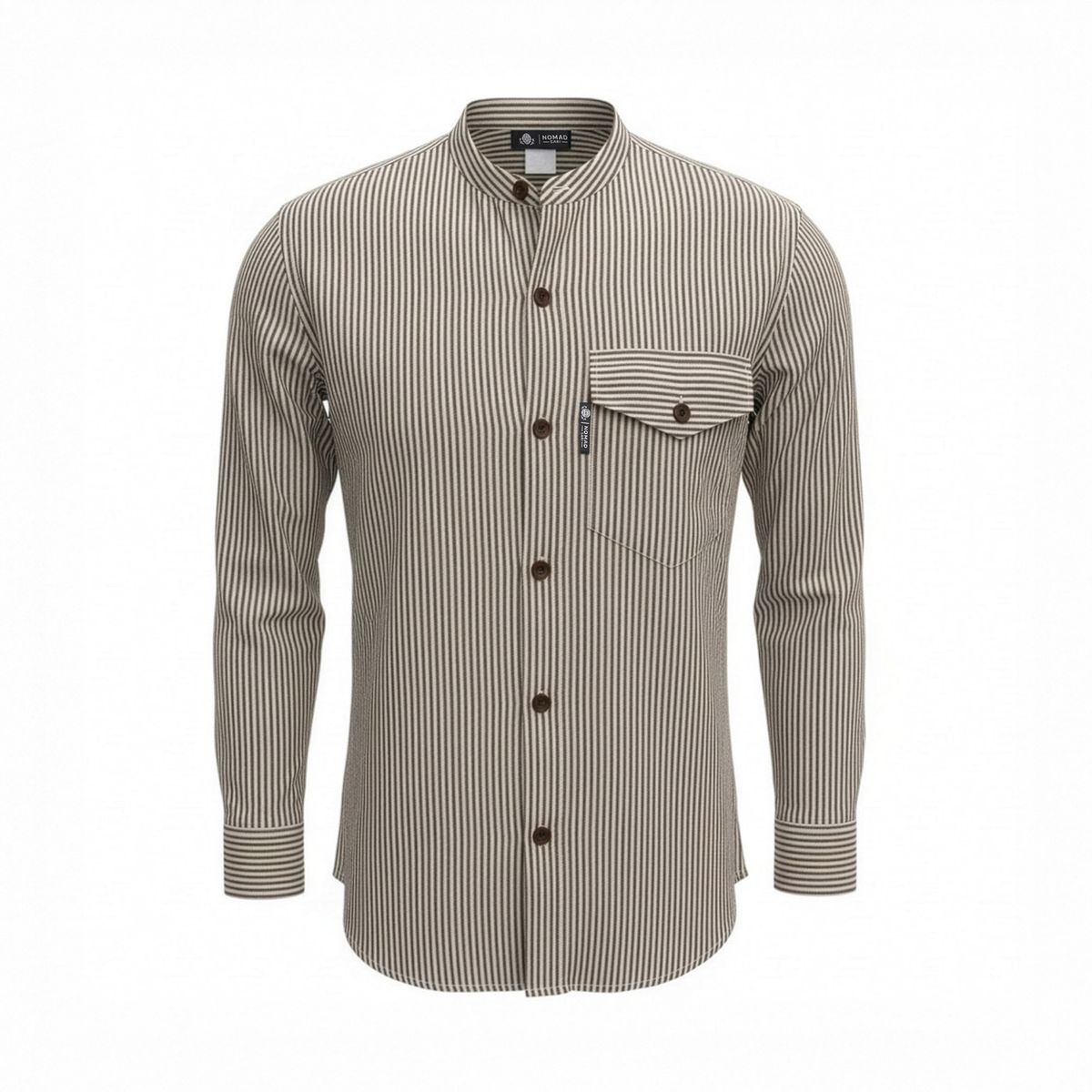 Nomad Sari Grandad Shirt - Grey Stone - Medium