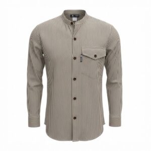 Nomad Sari Grandad Shirt - Grey Stone - Large