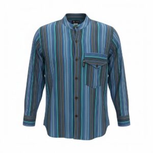 Nomad Sari Grandad Shirt - Turquoise - Medium