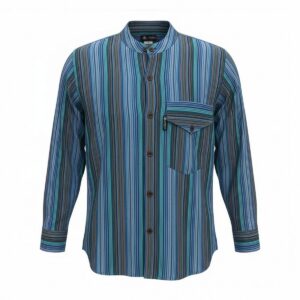 Nomad Sari Grandad Shirt - Turquoise - Large