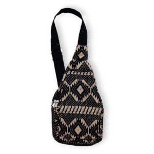 Nomad Sari Jacquard Natural Cross Bag - Desert Loom