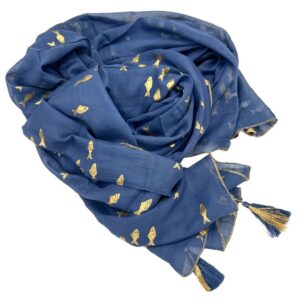 Nomad Sari Pareo – Sea Blue & Gold Fish Print