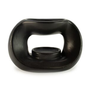 Ceramic Zen Oil Burner - Oval Pebble  - Matt Black