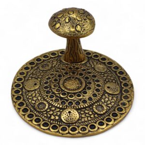 Mushroom Plate - Brass Effect - Incense Holder