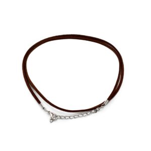 Faux Leather Pendant Cord - 2.5mm x 55cm - Dark Brown A010