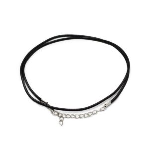 Waxed Pendant Cord - 2mm x 55cm - Black 101