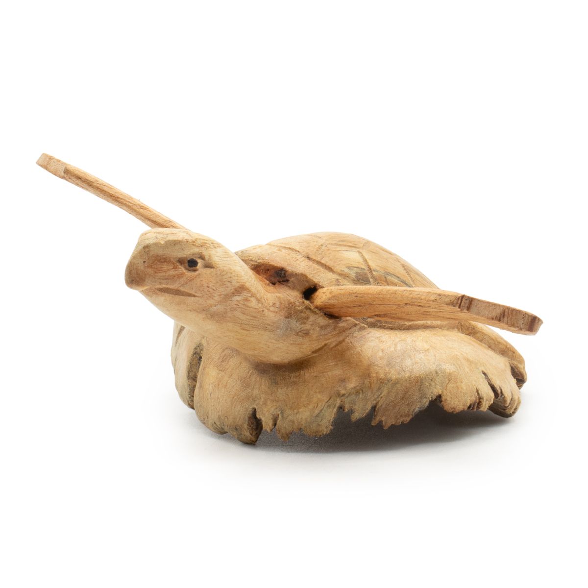 Handmade Parasite Wood Art Carving - Rising Sea Turtle