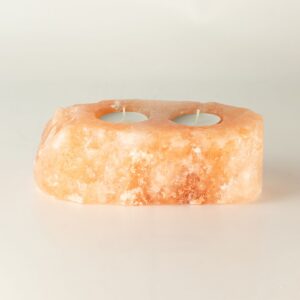 Natural Salt Candle Holder - 2 holes