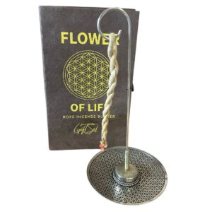 Rope Incense and Silver Plated Holder Set - Flower of Life