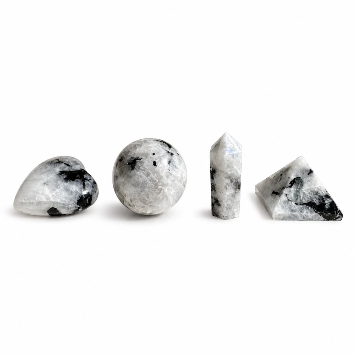Four Gemstone Shapes - Rainbow Moonstone