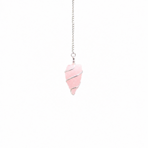 Raw Gemstone Pendulum - Rose Quartz