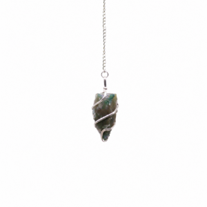 Raw Gemstone Pendulum - Moss Agate