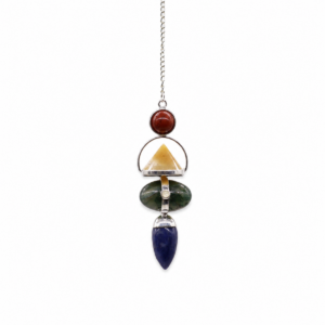 Four Elements Gemstone Pendulum - Red Jasper, Yellow Adventurine, Moss Agate, Sodalite & Moonstone