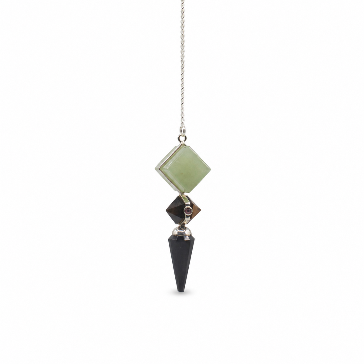 Builder of Realms - Three Piece Pendulum - Black Agate - Green Aventurine - Tiger Eye